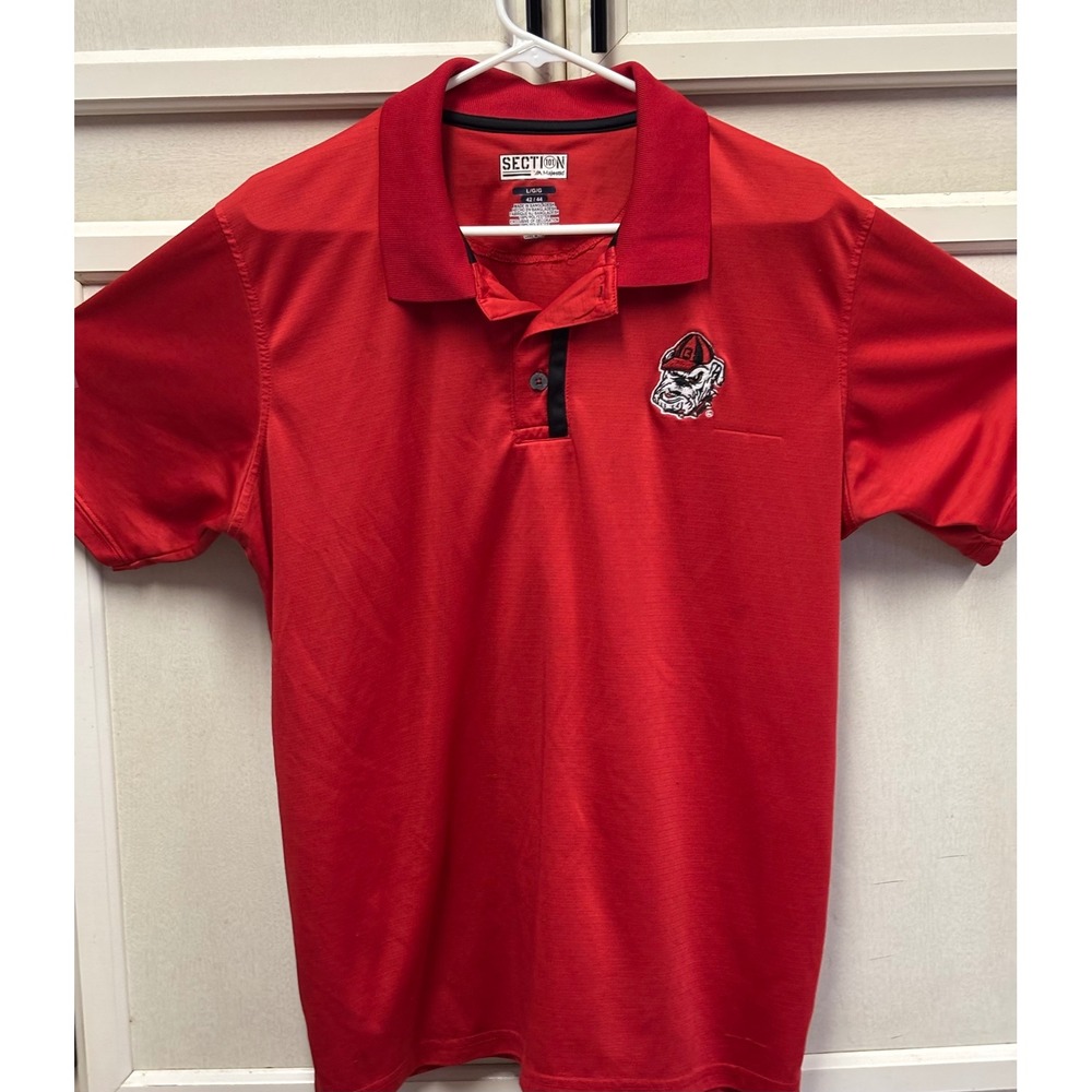 Majestic Section 101 University of Georgia Bulldogs Polo Shirt Mens L